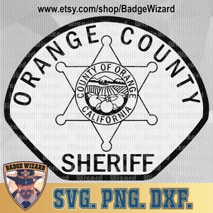 Orange County CA Sheriff Abteilung SVG, US Polizei Png, Dxf, Cricut bereit Vektor, Cut Datei Abzeichen Design