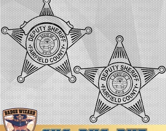 Fairfield County Ohio Sheriff Badge SVG, Cricut and woodworking Ready Vector Art, Cut file