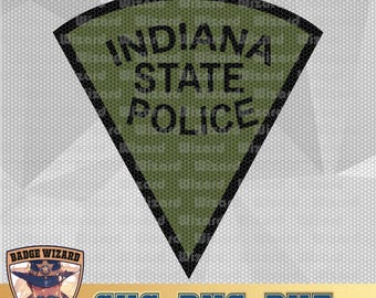 インディアナ州警察官 SVG バッジ ベクトル（番号なし）カスタム