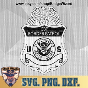 CBP Border Patrol Badge Blank, Customs Badge png, Dxf, Cricut Ready Vector Art, Cut file badge design