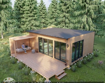 Modern Tiny House Plans - 20'x25' ADU Building Plans with Material List