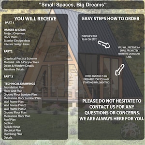 Modern A-Frame Loft Cabin Plans 20x21 | Tiny House Plans | Cozy Small House Plans | Guest House ADU Plans | Architectural Design Set | PDF image 5