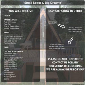 A-Frame Cabin Plans 9'x10' DIY Building Plans - Material & Cut List - No Permit Needed image 5