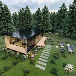 Architectural Tiny House Plans- Eco-Friendly 19&#39;×39&#39; House Design with Construction Stages & Plans for Sustainable Living