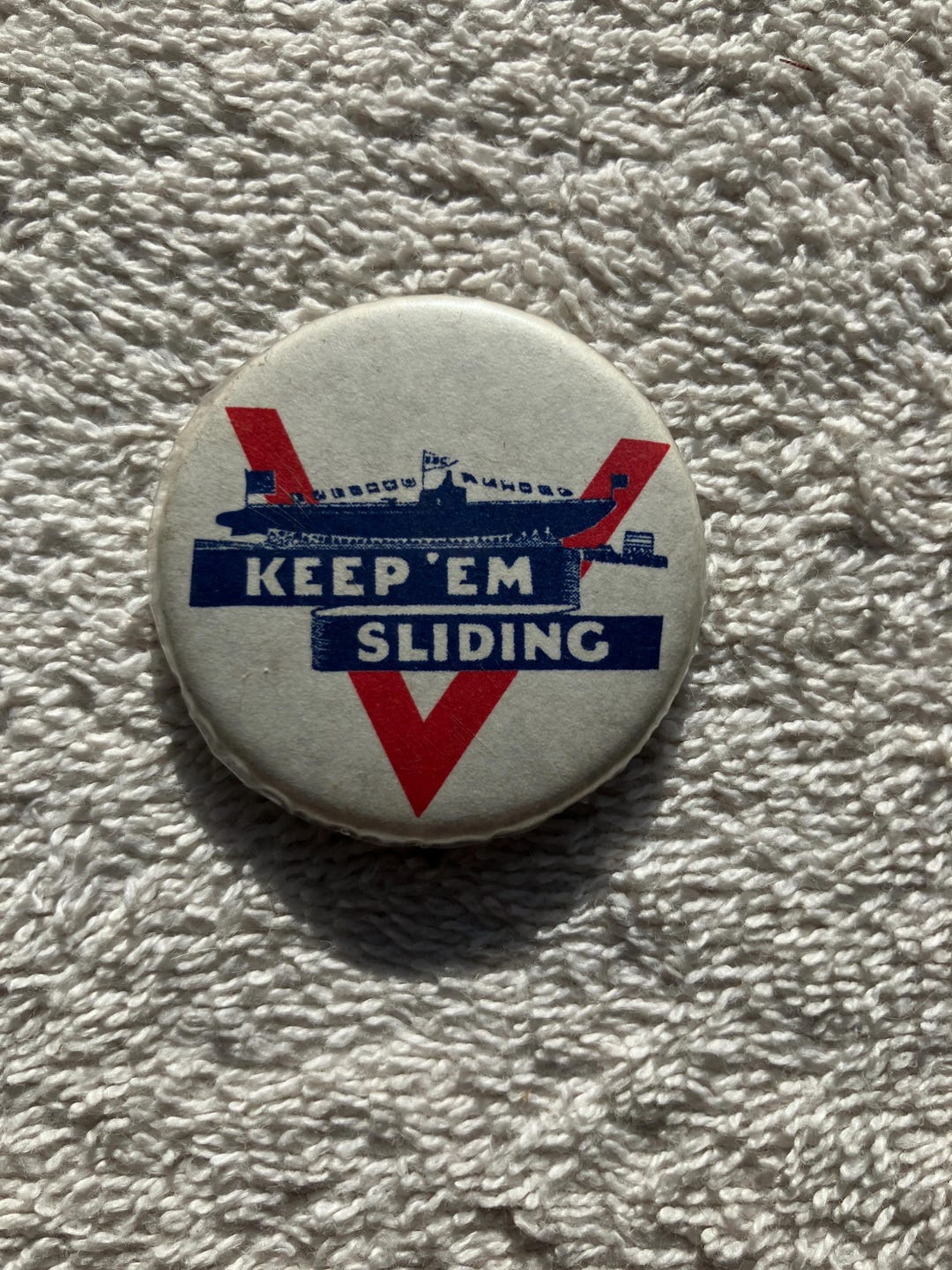 KEEP EM SLIDING Button With V - Etsy