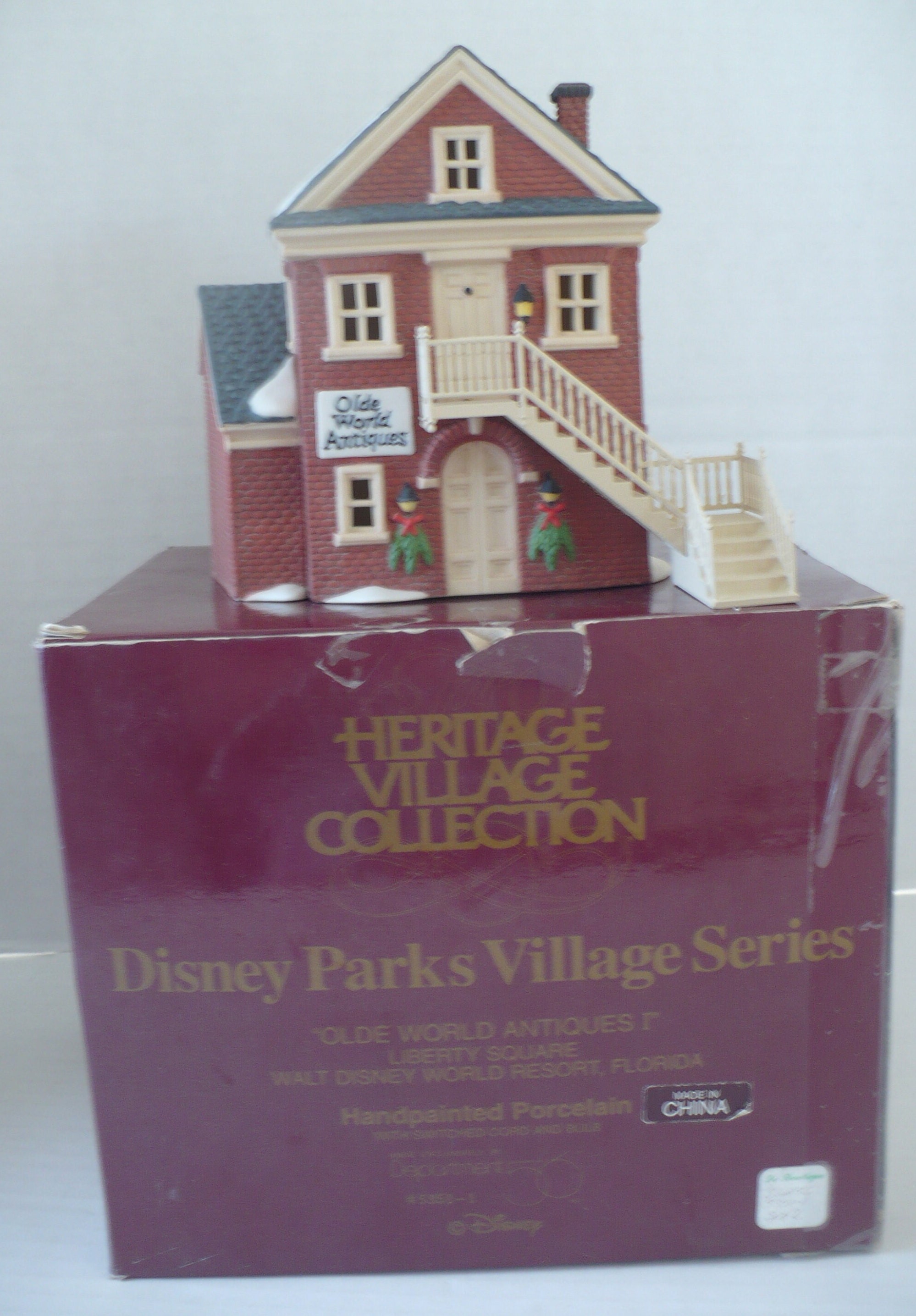 RARE VTG 3-PC Set Disney Parks Series Christmas Village: Antique