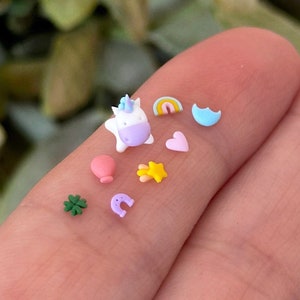 Tiny Unicorn and Lucky Charms Bottle Necklace - St Patrick’s Lucky Charms - Cereal Marshmallows Polymer Clay Jewellery