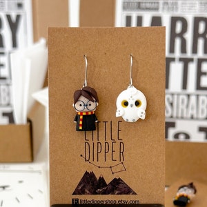 Wizard Boy inspired Earrings | Polymer Clay Earrings | Owl Earrings