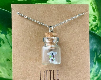 Micro Koala Bottle Necklace - Polymer Clay Miniature