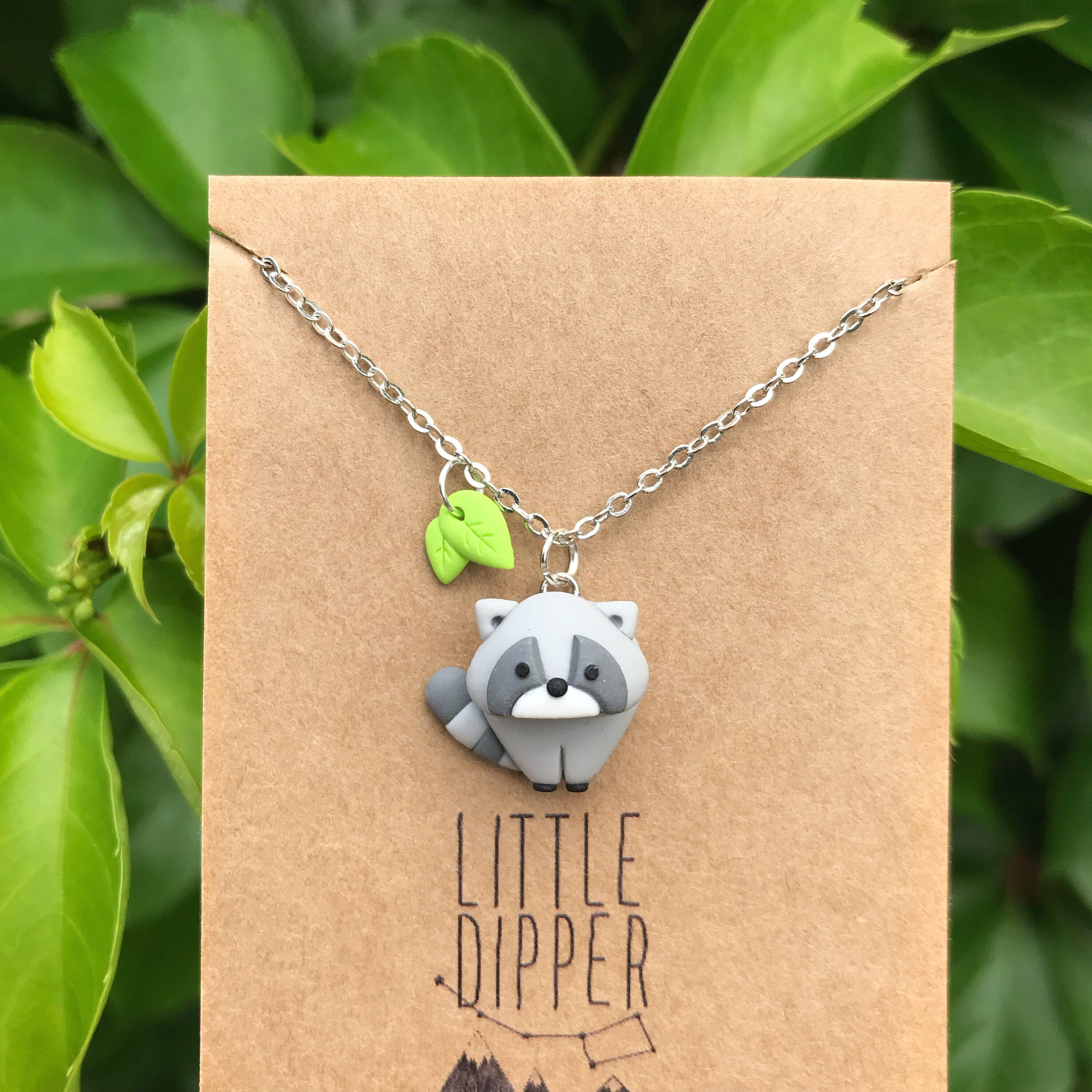 Handmade Polymer Clay Raccoon Necklace – Charm Jewellery - Etsy