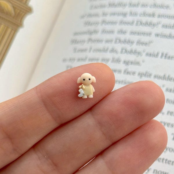 Miniature House Elf (8mm), Miniature Bottle Charm Necklace