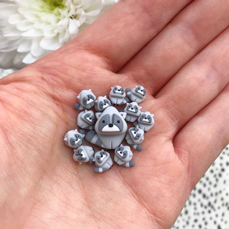 Handmade Polymer Clay Raccoon Necklace – Charm Jewellery - Etsy