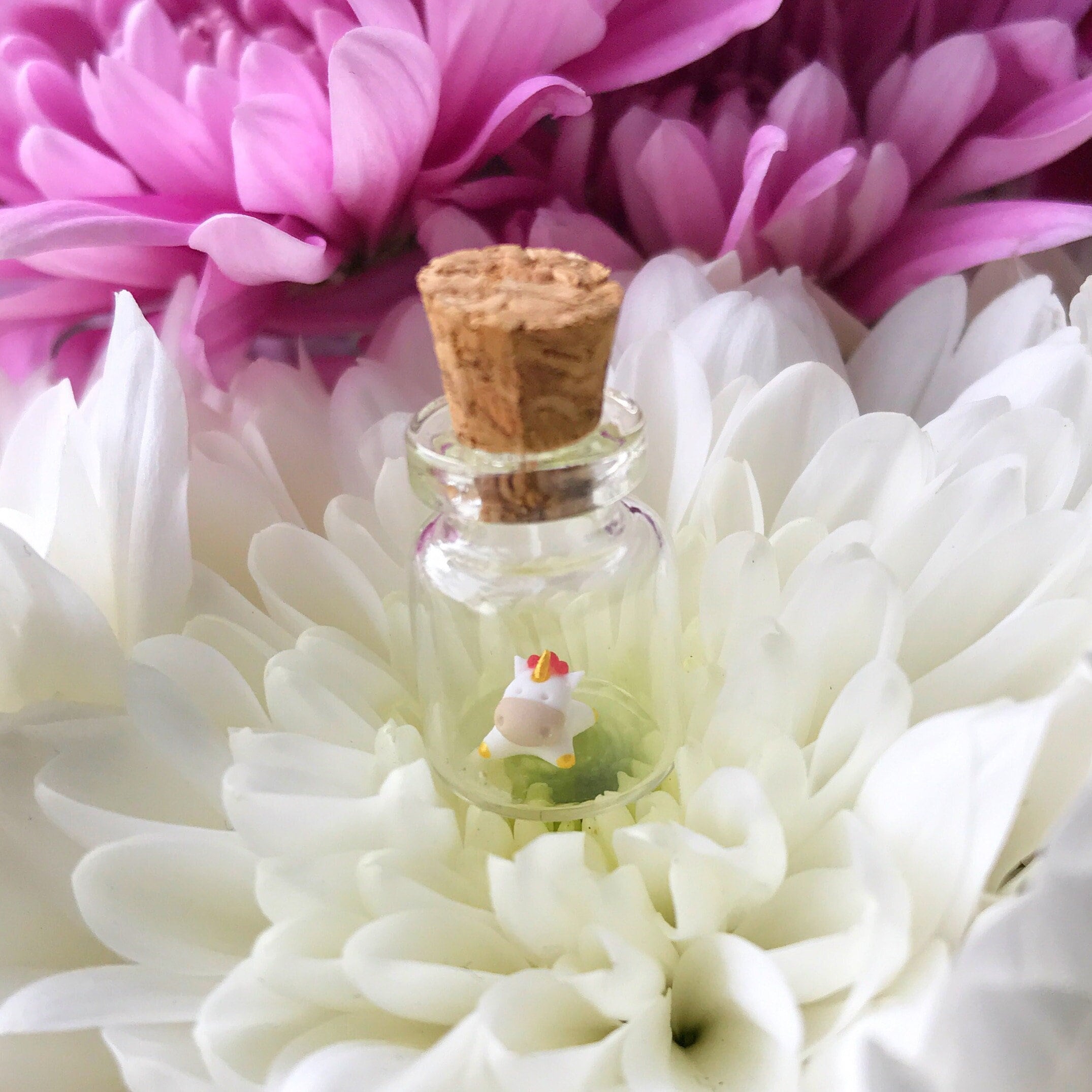 Micro Unicorn in a Tiny Bottle - Polymer Clay Miniature