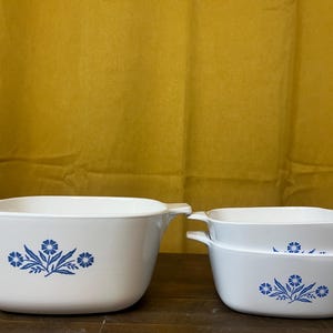 Vintage Corning Ware Kasserolle: Blaue Kornblume, Ohne Deckel