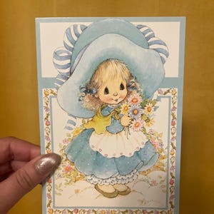Vintage Geburtstagskarte 1960er Jahre, alles Gute zum Geburtstag Grußkarte, Vintage Karten, Mädchen Geburtstagskarte, Vintage Geburtstagskarte