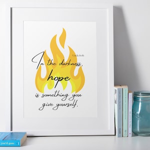 Uncle Iroh Quote | In the darkness hope is something you give yourself | Avatar The Last Airbender Inspired | Quote | Poster | Digital Print