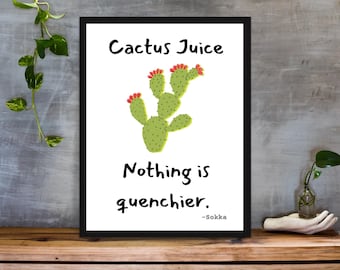 Succo di cactus / Stampa artistica / Ispirato ad Avatar: The Last Airbender / Citazione / Poster / Stampa digitale / Arredamento per la casa