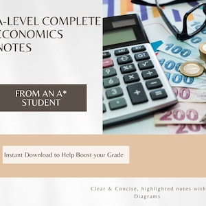 以下が含まれることがあります： Aレベルの完全な経済学ノート。A*の生徒によるものです。成績アップに役立つ、即時ダウンロード。明瞭で簡潔なノートと図解付きです。