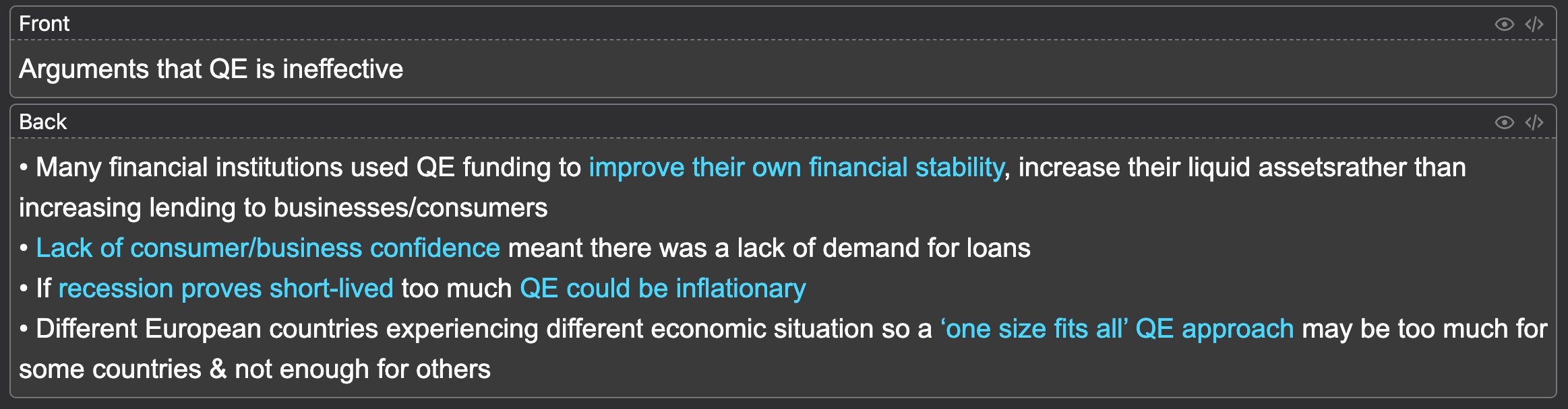 Alevel Economics Anki Flashcards From A Student Etsy