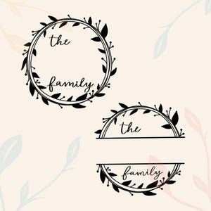 Cercle Famille en forme de couronne de fleur-  autocollant
