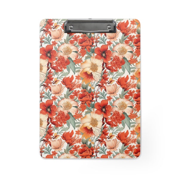 William Morris-Inspired Floral Clipboard – Vintage Blooms Design, Dual-Sided Office & Classroom School Clipboard, Teacher Clipboard Gift