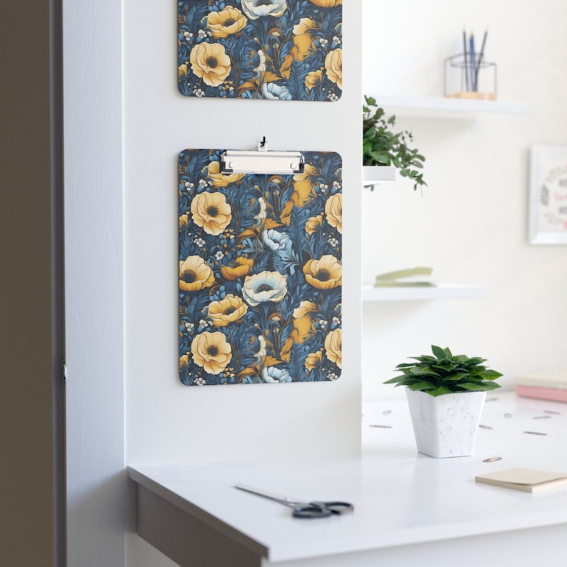 Garden Clipboard With Cord Holder Reference: Van Gogh Inspired Floral Clipboard Artist S Garden Office Accessory
