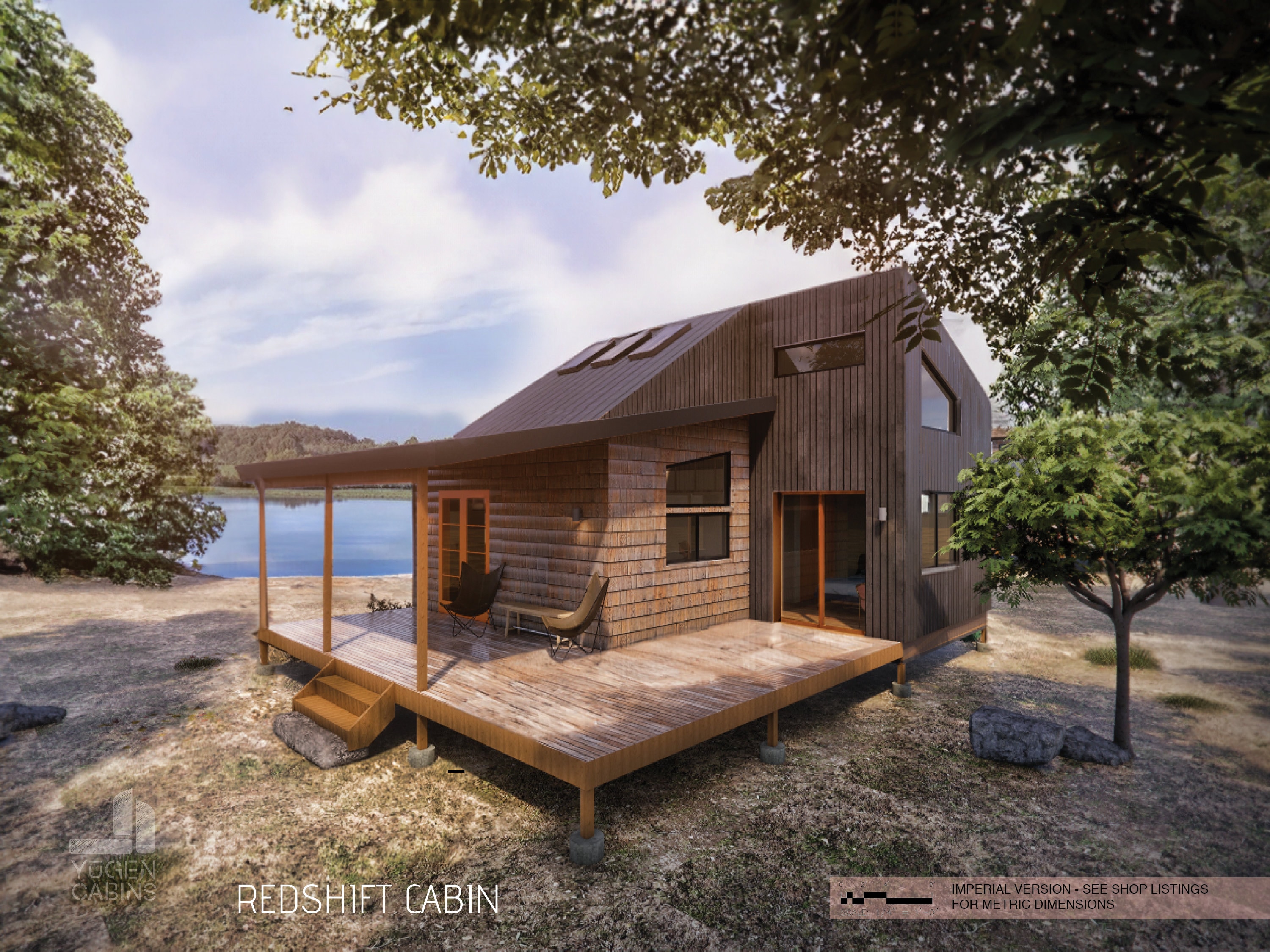 Redshift Cabin 600 Sq. Ft. Cabin Wtih Bunk Loft Design Drawings Plan