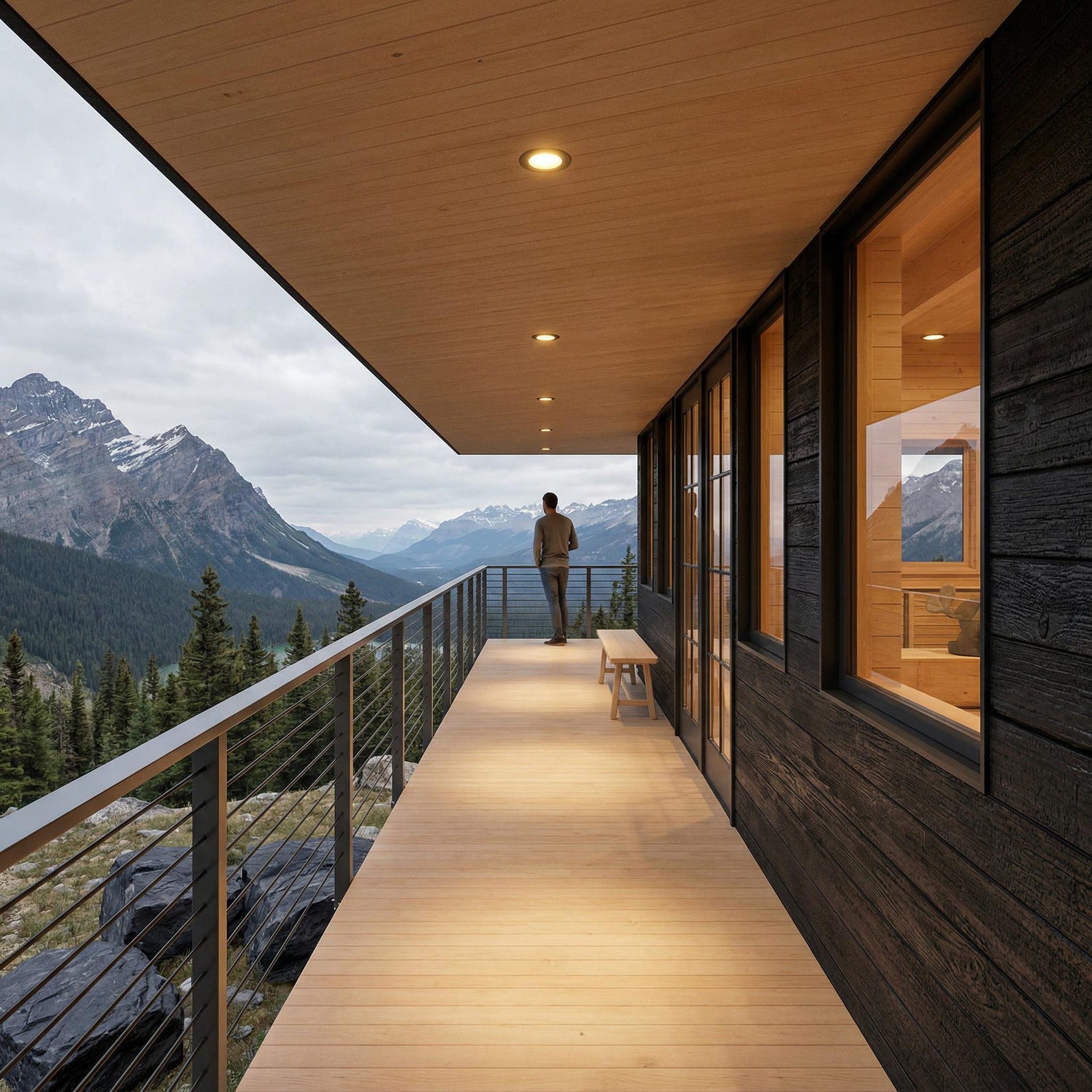 Smokey's 2.0 25' X 25' Lookout Cabin House Plans: Architectural Design ...
