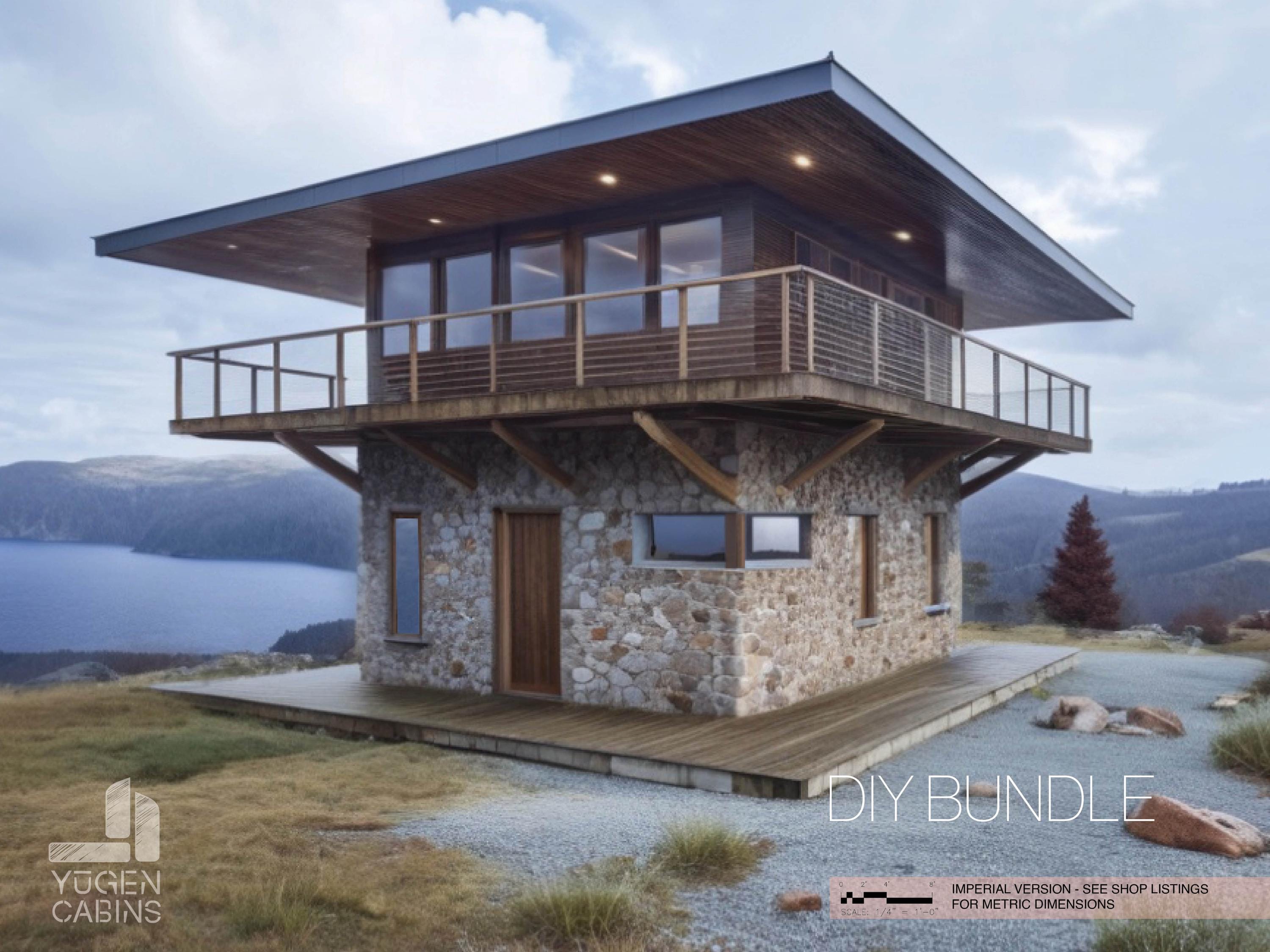 Smokey's Cabin DIY Bundle Architectural Plans: 20x20 Cottage With ...