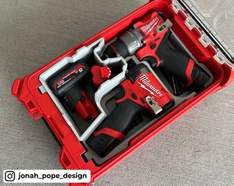 M12 Drill & Impact Gen 3 insert for Milwaukee Packout Compact Organizer | Jonah Pope Design Milwaukee Tools Accessories 48-22-8435