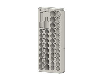 Milwaukee 43pc 3/8" SAE & Metric Impact Socket Set Packout Drawer Insert .STL 3D File