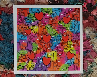 Colorful poster wall print "Puzzle Love" | Värikäs printti