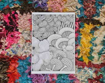 Mushroom art print by Maima Tani / Maima Tanin sienipiirrosprintti