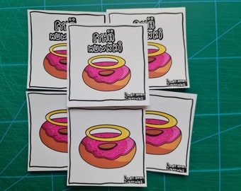 Sticker set "Donut" 6 stickers funny | tarrasetti 6 tarraa