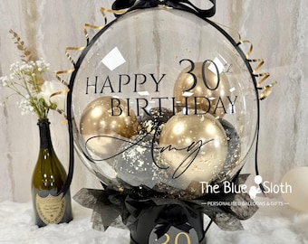Personalised Bubble Balloon, Bobo Balloon , Birthday Balloon Gift,Any occasion,wedding ,anniversary, 16th, 18th,21st, 30th, 40th, 50th,60th