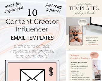 Content Creator 10 Email Templates: Pitching Brand Deals - Etsy
