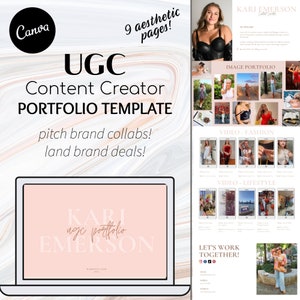UGC Portfolio Template INHALT BEISPIELE | Vollständig bearbeitbar auf Canva User Generate Content Blogger Influencer Media Kit Template