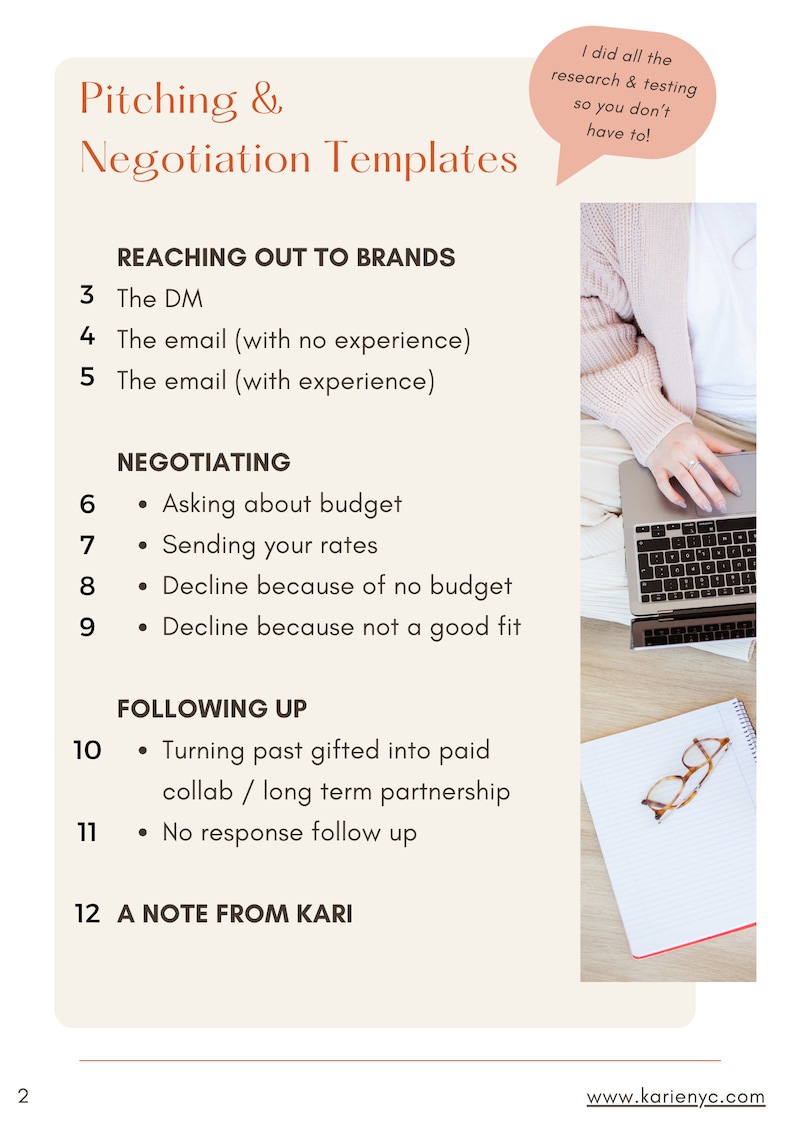 Content Creator 10 Email Templates: Pitching Brand Deals - Etsy