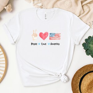 Peace love america Shirt, 4. Juli Shirt, Aquarell Shirt, Shirt für Juli 4, Unabhängigkeitstag Shirt, Amerika, USA Shirt