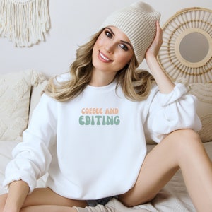 Coffee and Editing Shirt Photographer Shirt Author Shirt Photographer Gift Writing Shirt Video Editing Gift Photography Gift Editing T-shirt