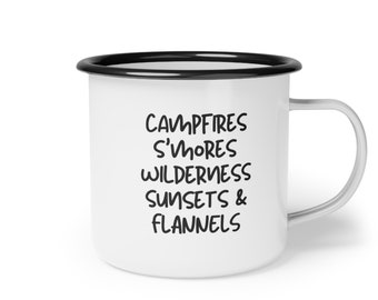 Camping Words Campfire Mug, Taza de café, Taza de camping, Camping, Taza, Taza de cerámica, Regalo de Navidad
