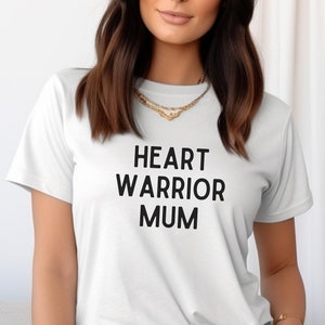 Heart Warrior Mum Shirt Heart Mama T shirt Heart Surgery Gift Top Heart Month CHD Awareness Tshirt Heart Disease Present CHD Gift New Mum