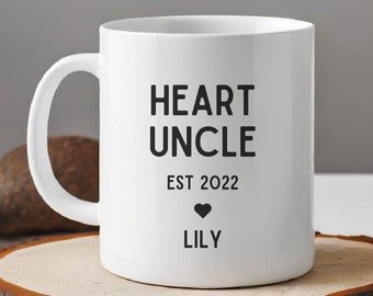 Personalised Heart Uncle Mug CHD Gift Mug Heart Uncle of Heart Warrior Mug CHD Awareness Gift New Uncle Mug Custom Uncle Gift