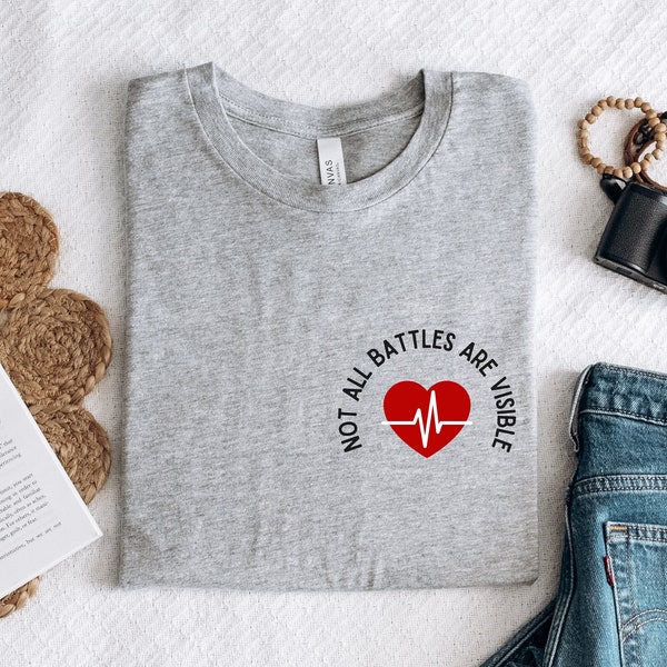 Koszulka Heart Warrior Koszulka Heart Disease Koszulka Heart Surgery Prezent Top Heart Month Koszulka CHD Awareness Ukryta odzież dla osób niepełnosprawnych Prezent CHD