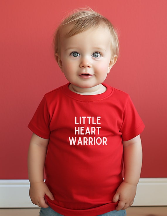 Little Heart Warrior TShirt Heart Kid Infant T Shirt CHD Awareness Infant Tee CHD Warrior Apparel Medical Kid Shirt Heart Month Gift Surgery