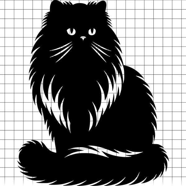 Persian Cat SVG | Vector Graphic (svg, png, dxf, eps, pdf, jpg) | Instant Digital Download!