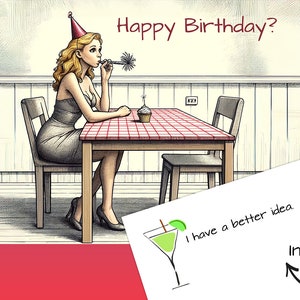 Carte de voeux - Anniversaire, anniversaire drôle, pour elle, BFF, malin, fête, fête d'anniversaire,