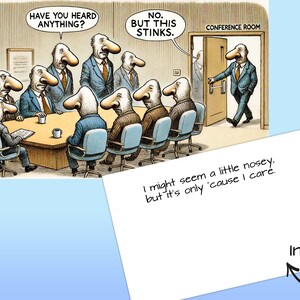 Carte de voeux | Travail | Bureau | Réunion | Conférence | fouineur | Humour | Entreprise | Drôle | Insolite