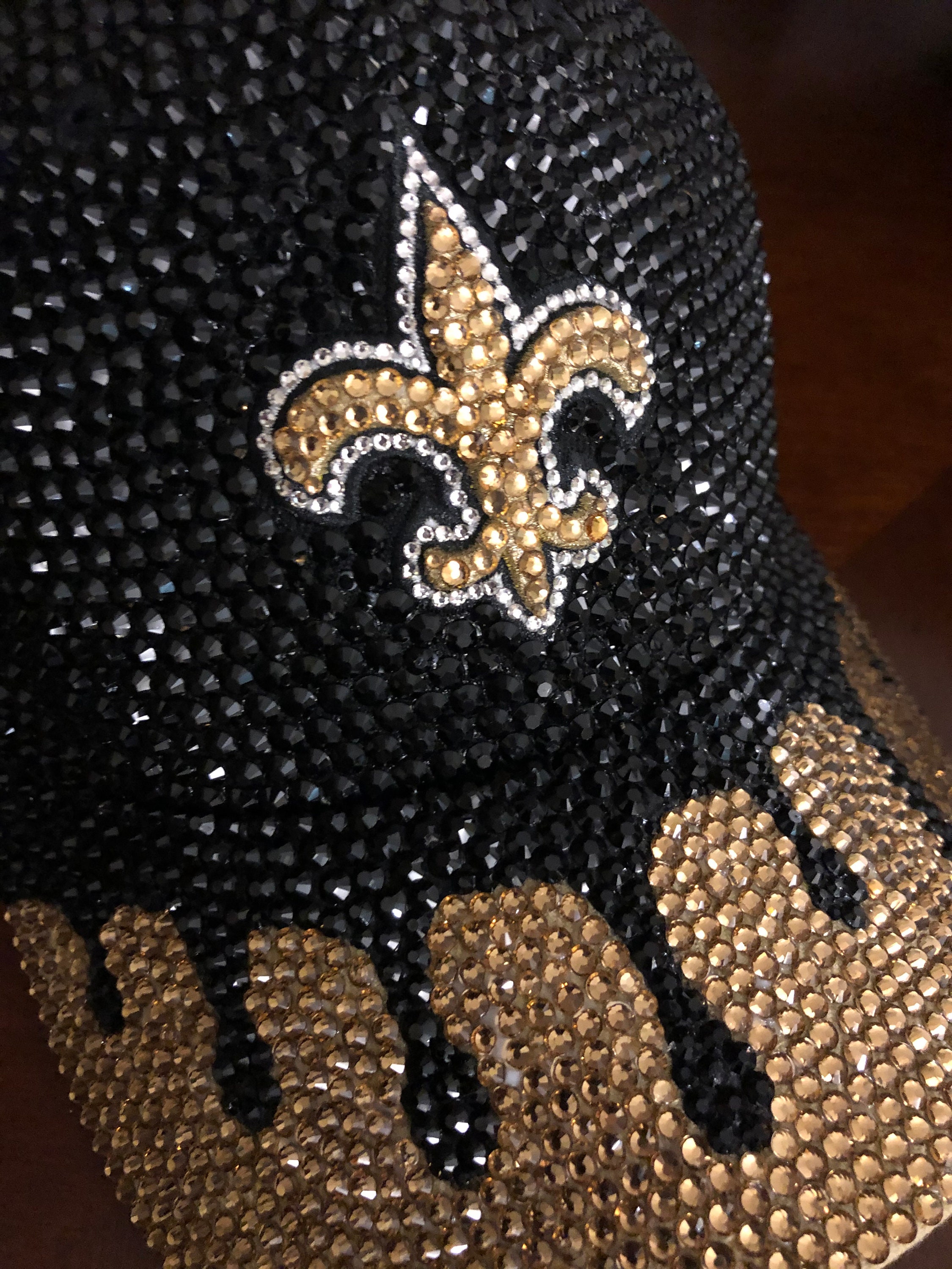Blinged Out New Orleans Saints Baseball Cap - Etsy display picture 1