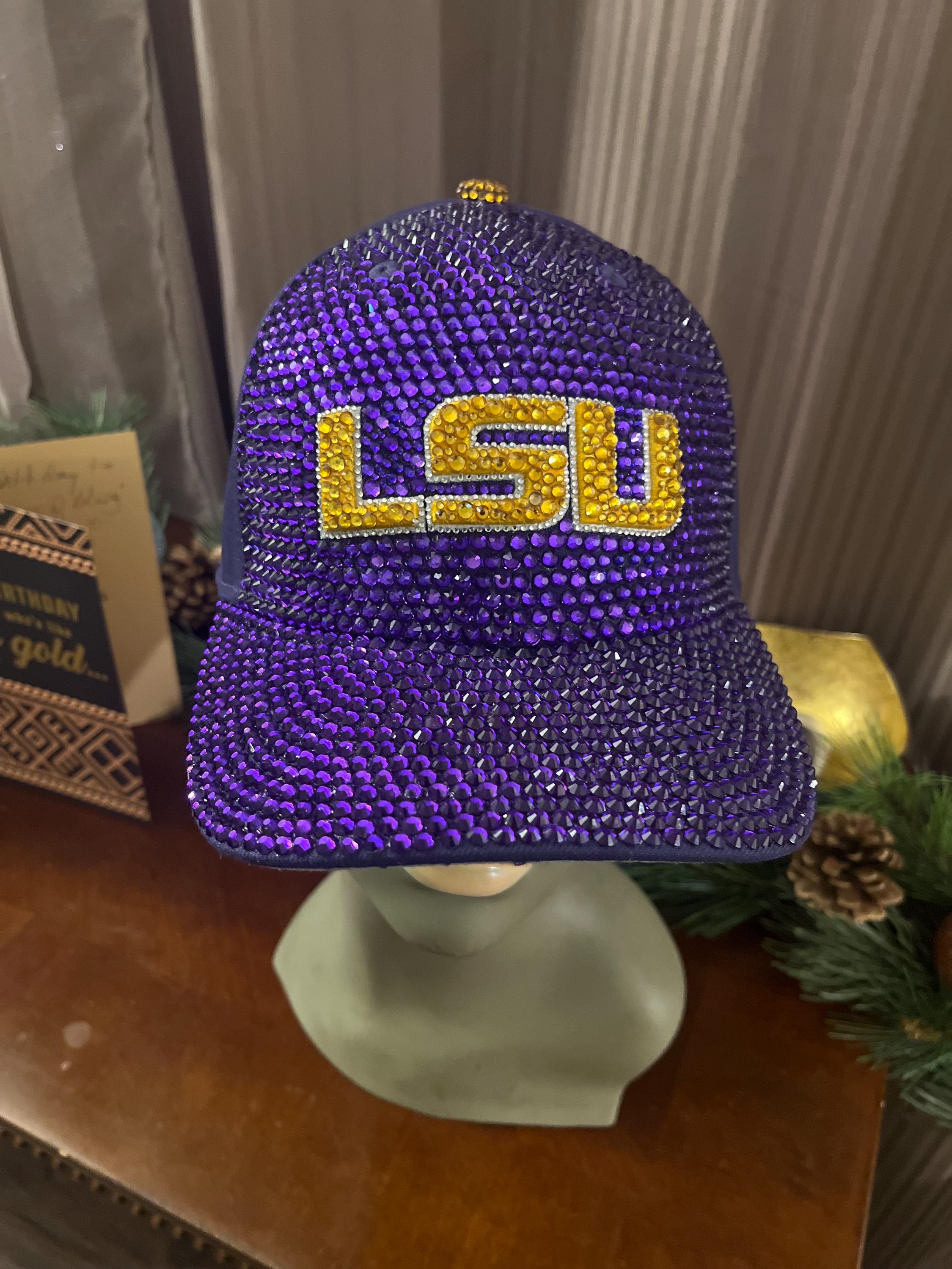BLING LSU Embellished Purple Baseball Cap Lsu Rhinestone Cap | TikTok main image 4